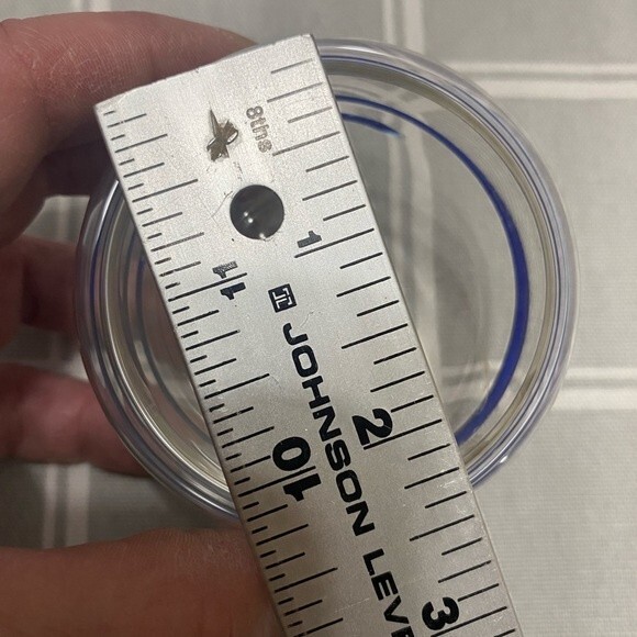 RARE Department 56 Set 4 Floating Glass Votive Holders Clear Cobalt Blue Swirl - Picture 6 of 13